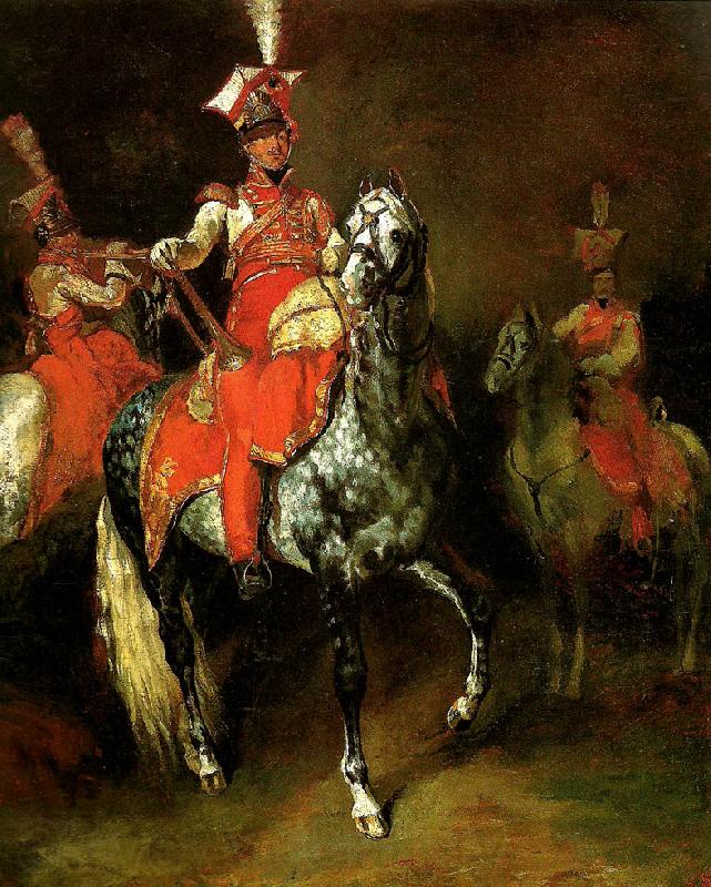 Theodore   Gericault trompette de lanciers France oil painting art